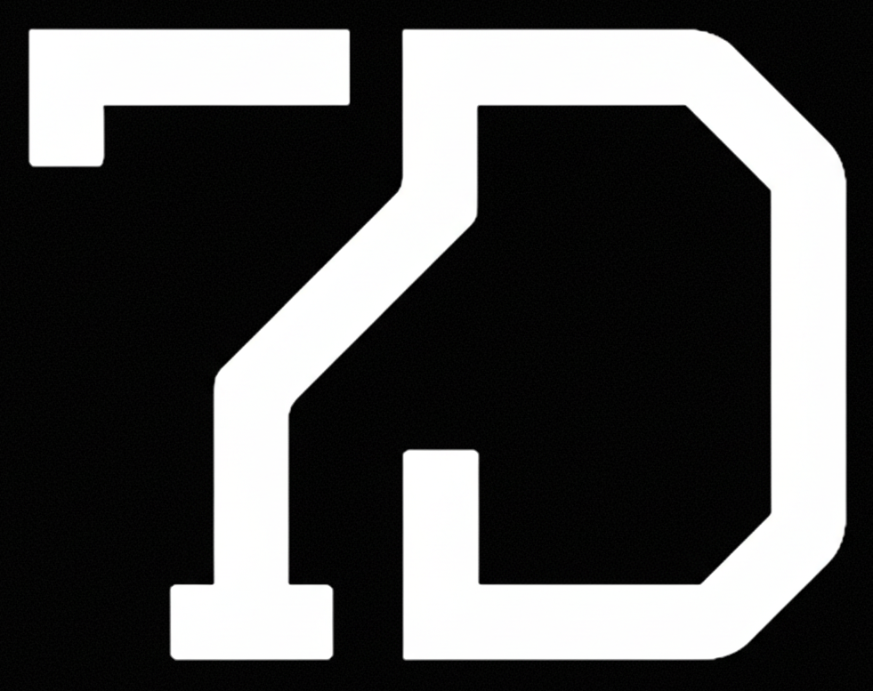 7D white logo